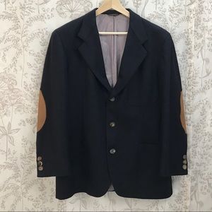 Southwick elbow patch blazer, black wool